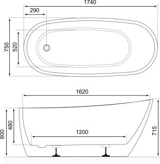 Ванна акриловая EXCELLENT Comfort+ 175x75 (белая/белая)